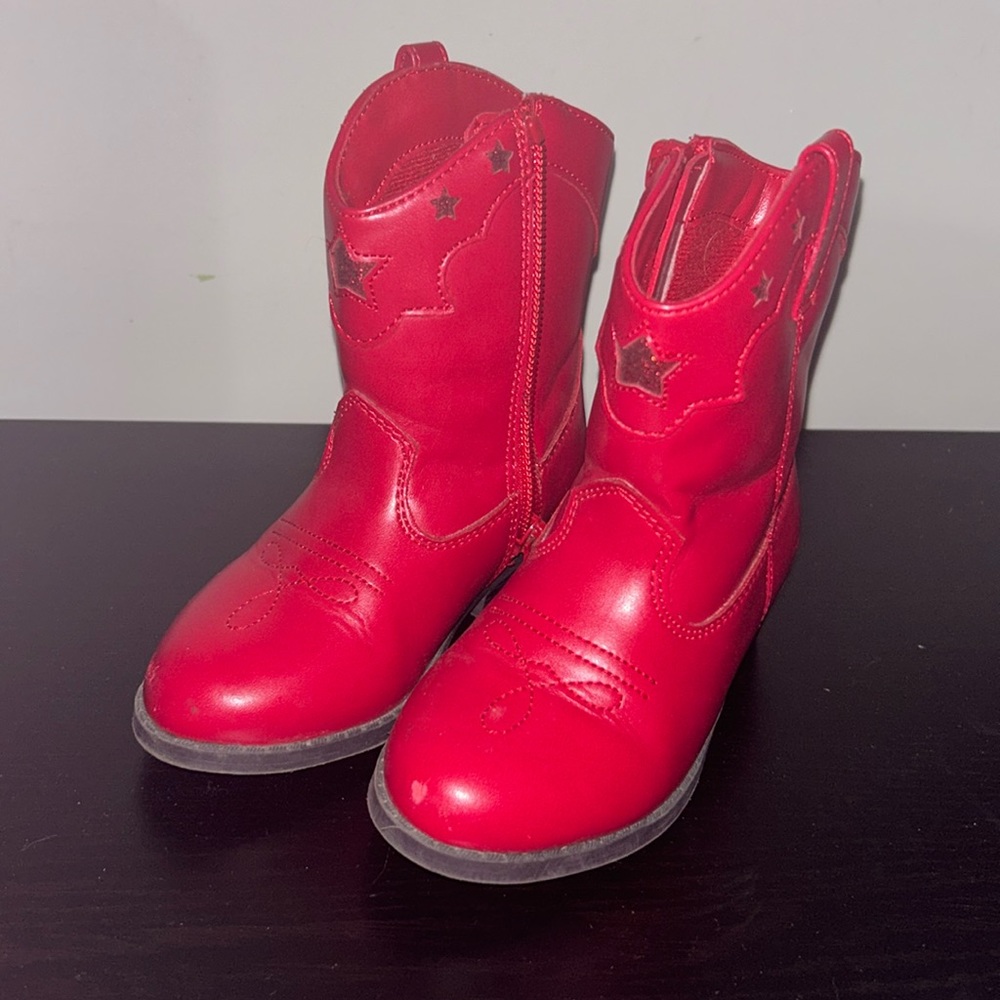 Red cowgirl toddler boots